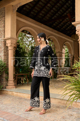 SABLE - Black Embroidered Co-ord Set