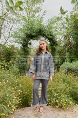 ZORÉ - Grey Embroidered Co-ord Set