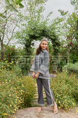 ZORÉ - Grey Embroidered Co-ord Set