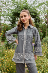 ZORÉ - Grey Embroidered Co-ord Set