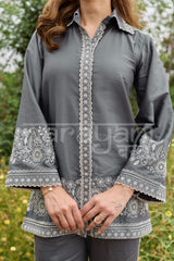 ZORÉ - Grey Embroidered Co-ord Set