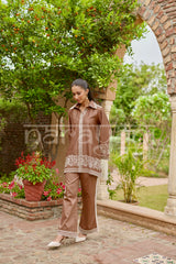 NÉVE - Brown Embroidered Co-ord Set