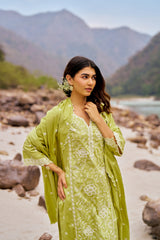 ROOKH - Green Cotton Suit Set