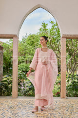 SAHIRA - Blush Pink Chanderi Suit Set