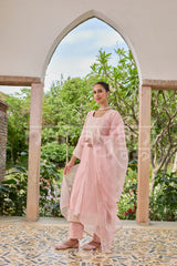 SAHIRA - Blush Pink Chanderi Suit Set