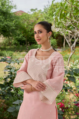SAHIRA - Blush Pink Chanderi Suit Set