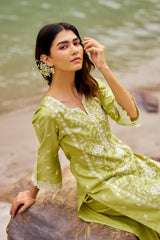 ROOKH - Green Cotton Suit Set
