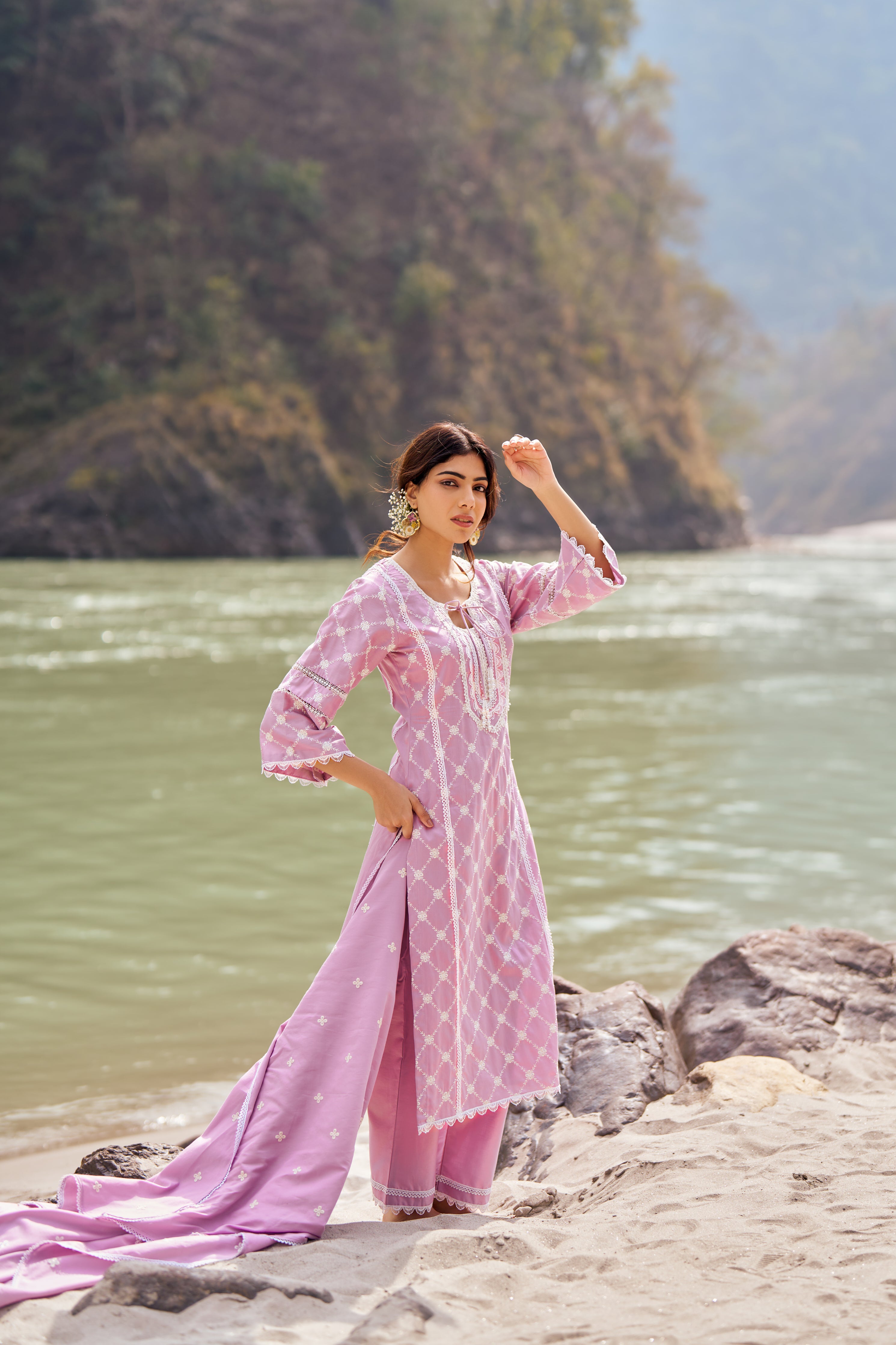 TARANG - Lavender Cotton Suit Set