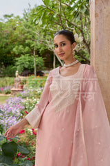 SAHIRA - Blush Pink Chanderi Suit Set