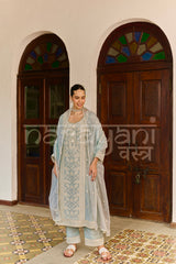 ALIRA - Ice Blue Chanderi Suit Set