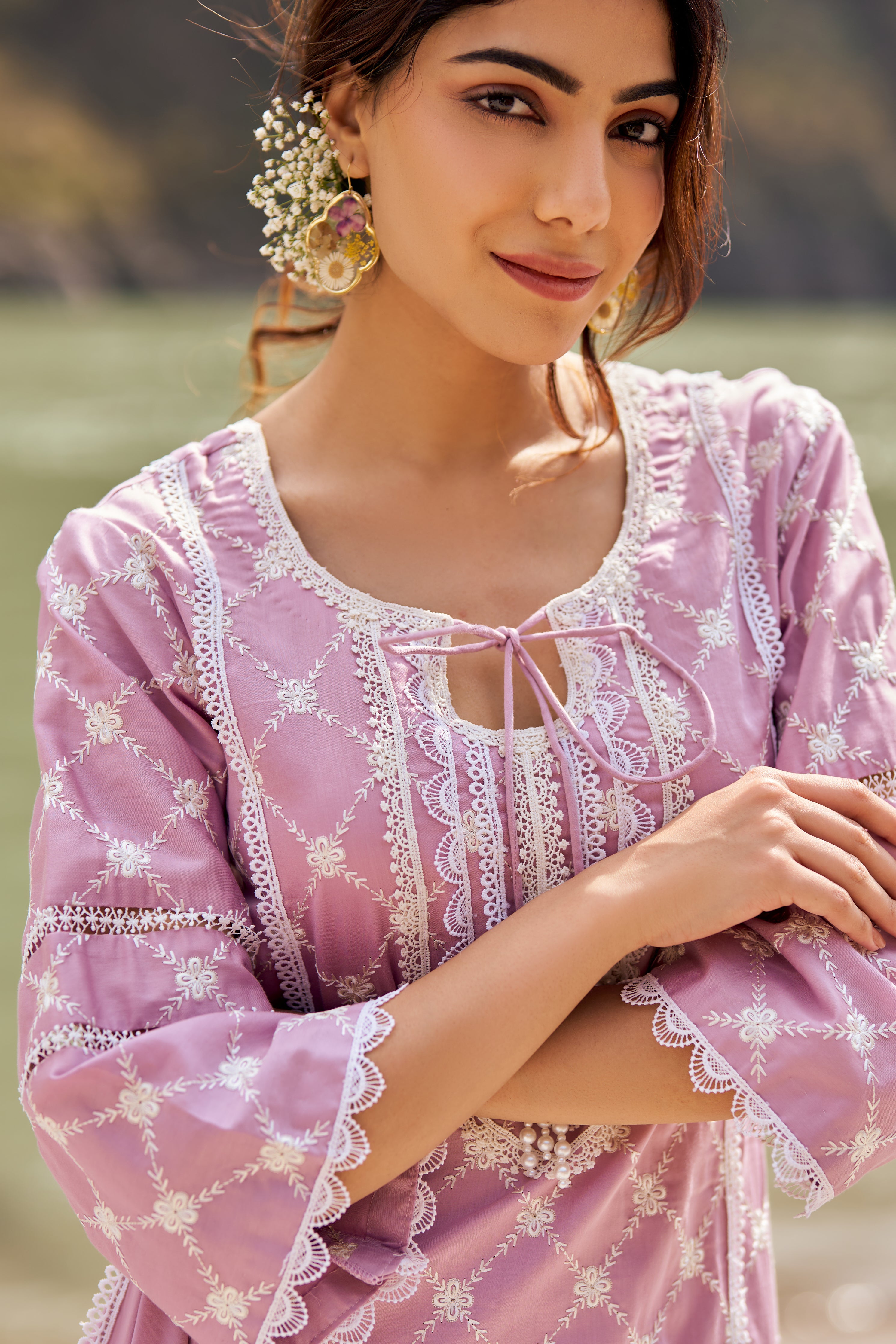 TARANG - Lavender Cotton Suit Set