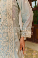 ALIRA - Ice Blue Chanderi Suit Set