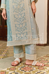 ALIRA - Ice Blue Chanderi Suit Set
