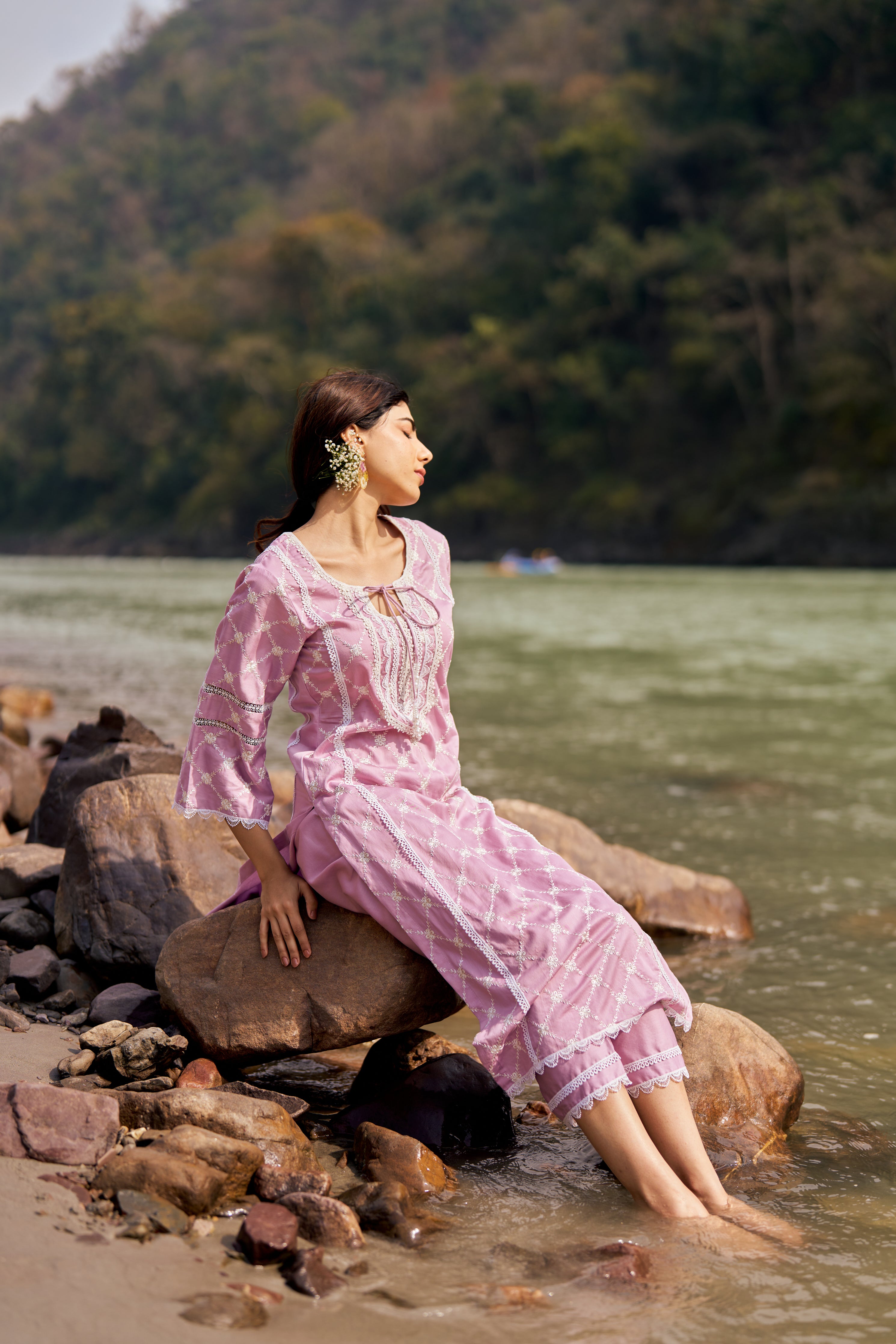 TARANG - Lavender Cotton Suit Set