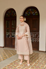 ELINA - Powder Peach Chanderi Suit Set