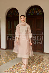 ELINA - Powder Peach Chanderi Suit Set