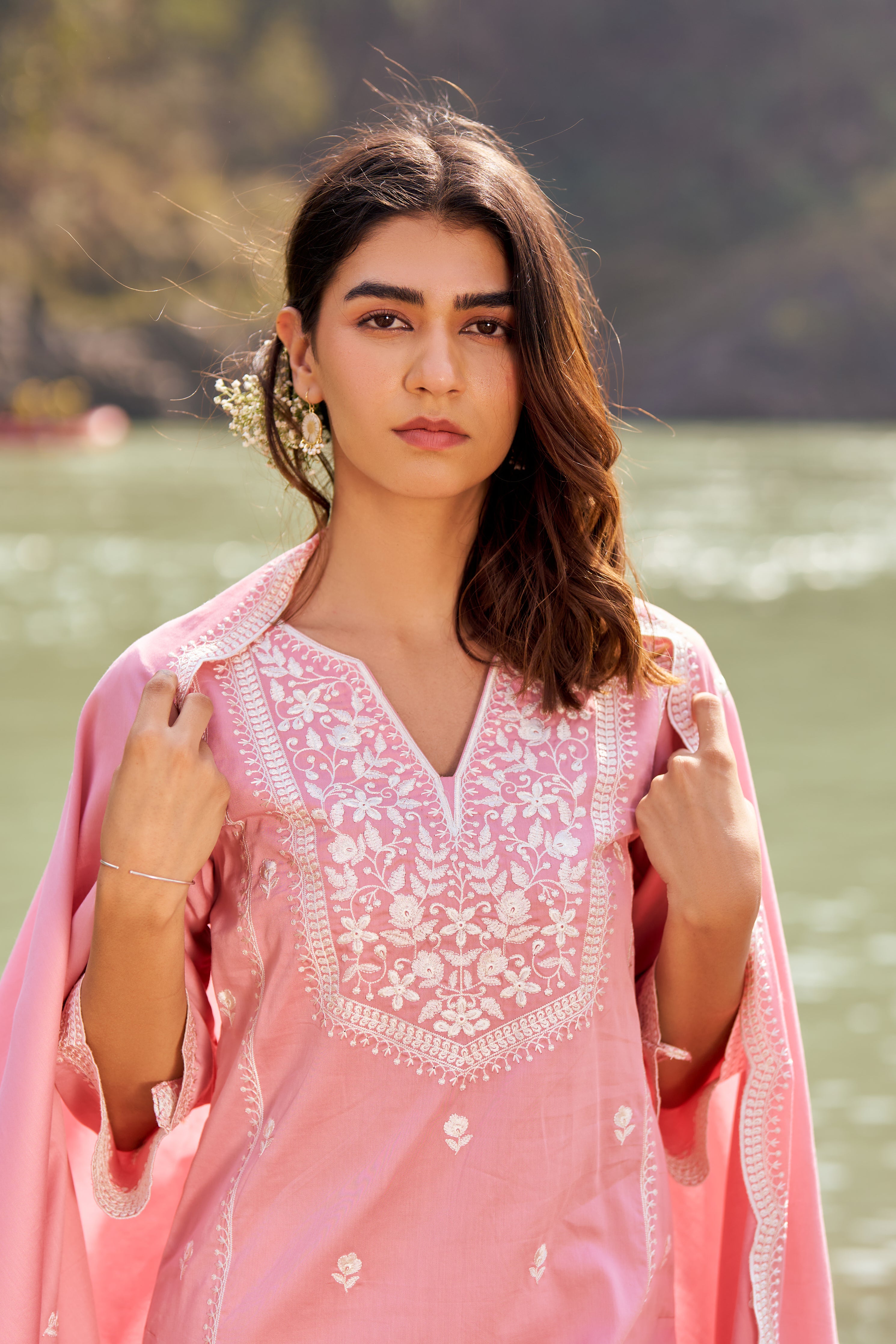 Shivangini Singh Rathore in ABRI - Pink Cotton Suit Set