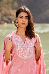 Shivangini Singh Rathore in ABRI - Pink Cotton Suit Set