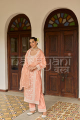 NAYRA - Soft Saffron Chanderi Suit Set
