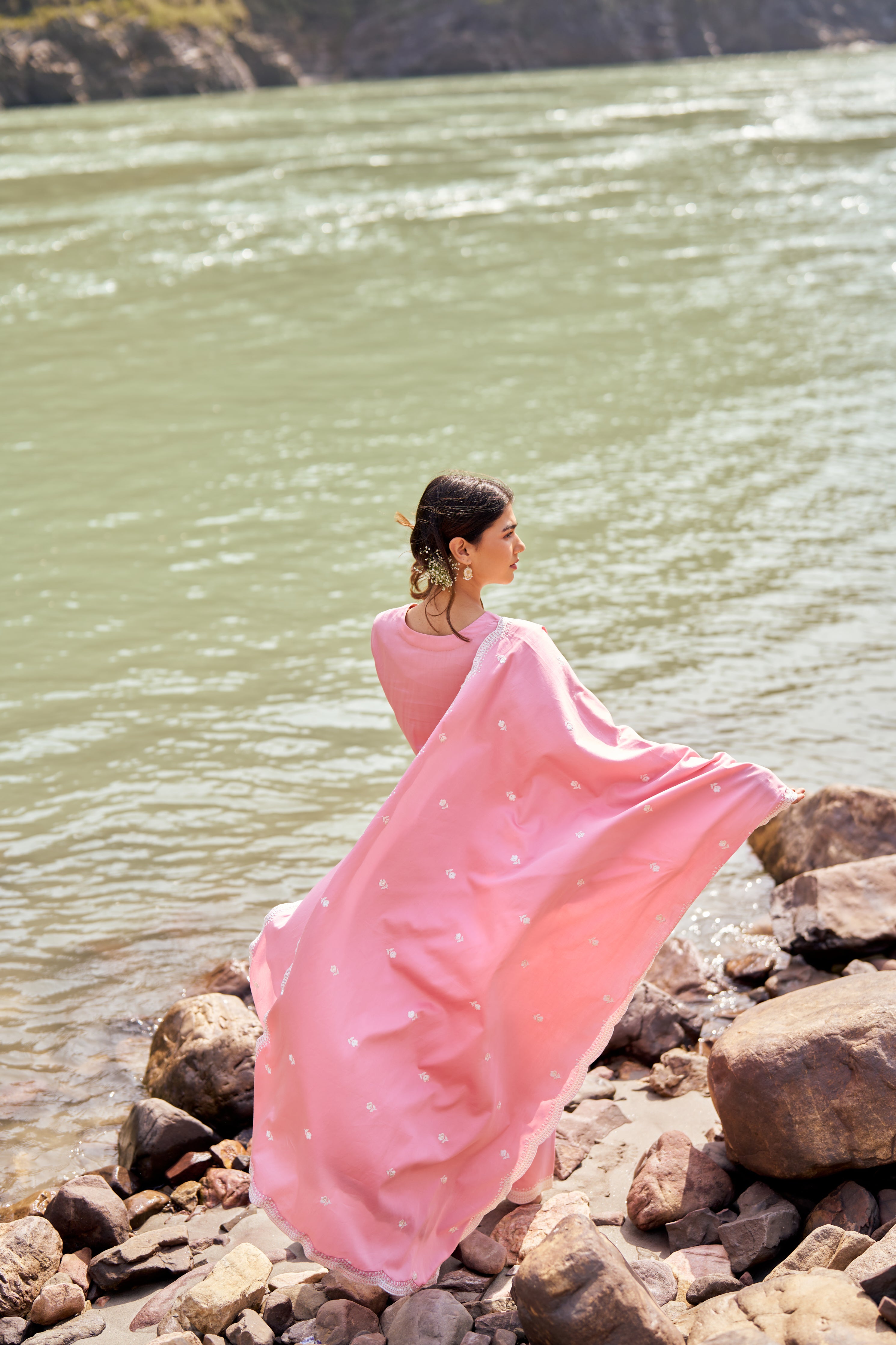 Shivangini Singh Rathore in ABRI - Pink Cotton Suit Set