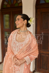NAYRA - Soft Saffron Chanderi Suit Set