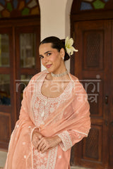 NAYRA - Soft Saffron Chanderi Suit Set