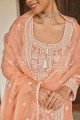NAYRA - Soft Saffron Chanderi Suit Set