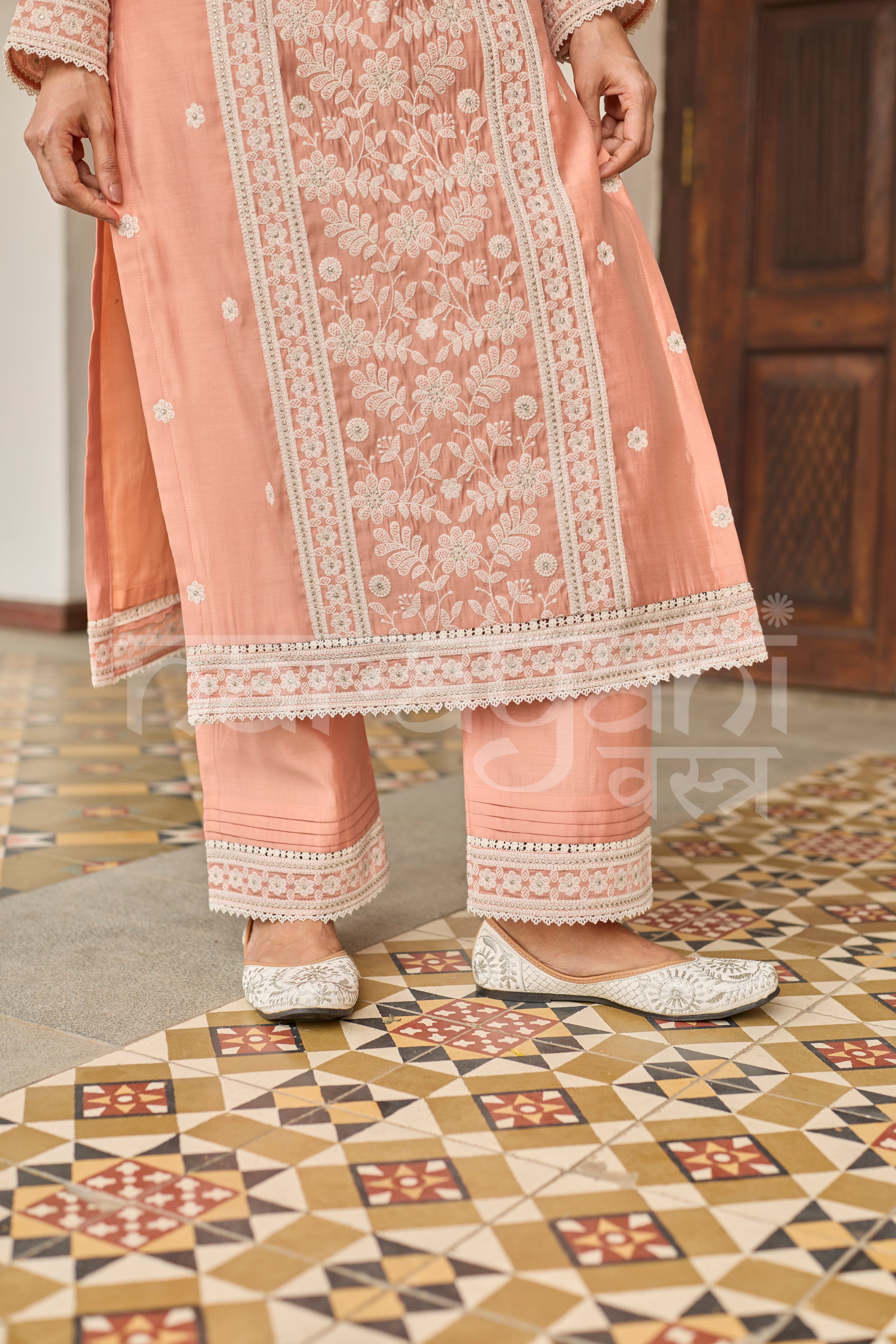 NAYRA - Soft Saffron Chanderi Suit Set