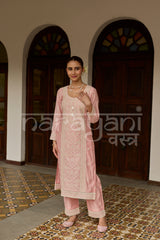 CYRA - Blush Pink Chanderi Suit Set