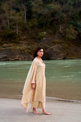 MEHREEN - Beige Cotton Suit Set