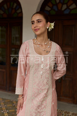CYRA - Blush Pink Chanderi Suit Set