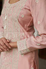 CYRA - Blush Pink Chanderi Suit Set