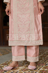 CYRA - Blush Pink Chanderi Suit Set
