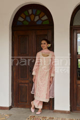 CYRA - Blush Pink Chanderi Suit Set