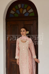 CYRA - Blush Pink Chanderi Suit Set