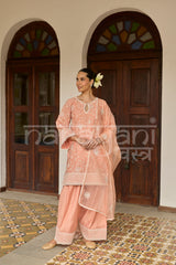 ZAINA - Soft Saffron Chanderi Suit Set