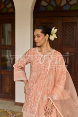 ZAINA - Soft Saffron Chanderi Suit Set