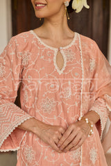 ZAINA - Soft Saffron Chanderi Suit Set