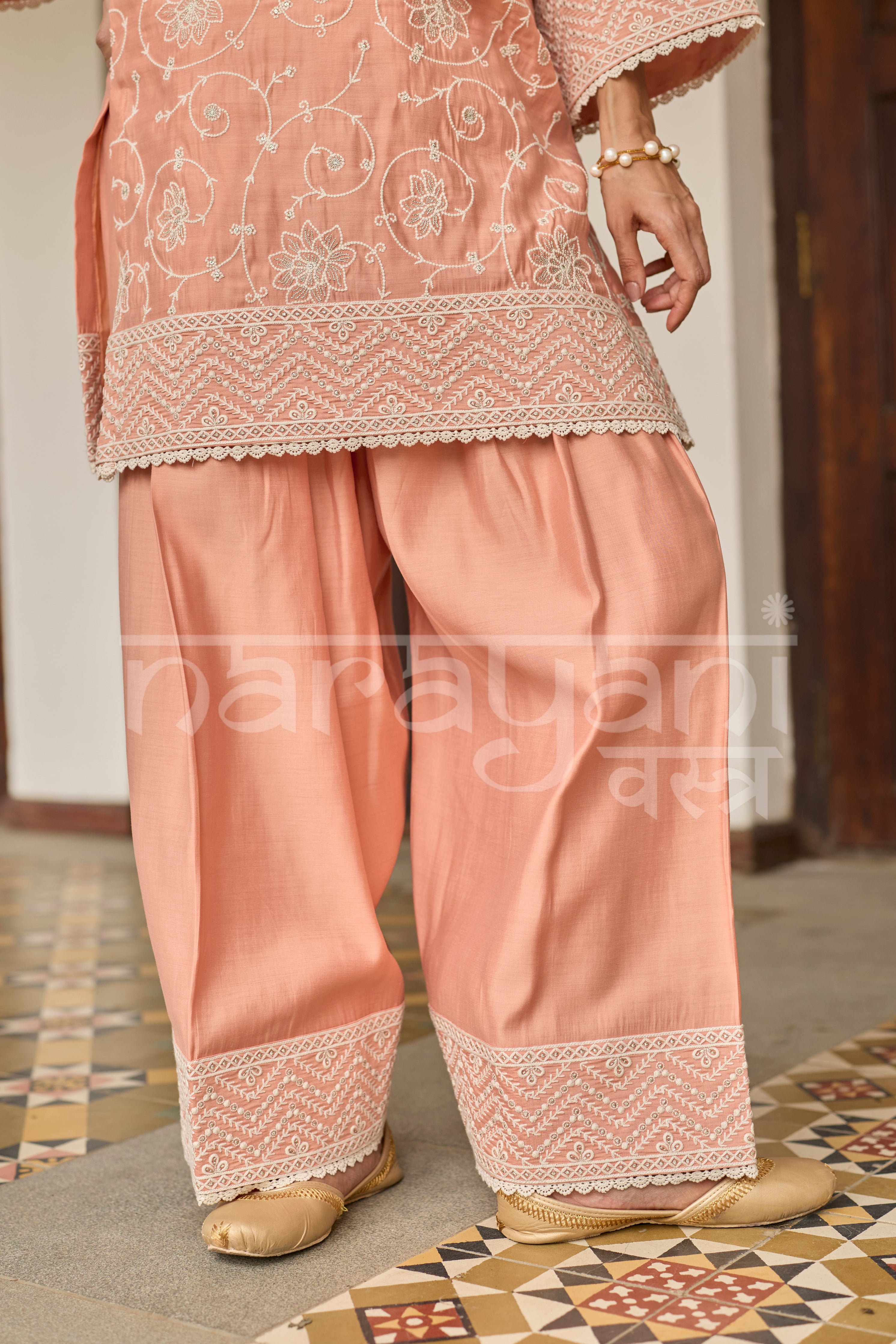 ZAINA - Soft Saffron Chanderi Suit Set