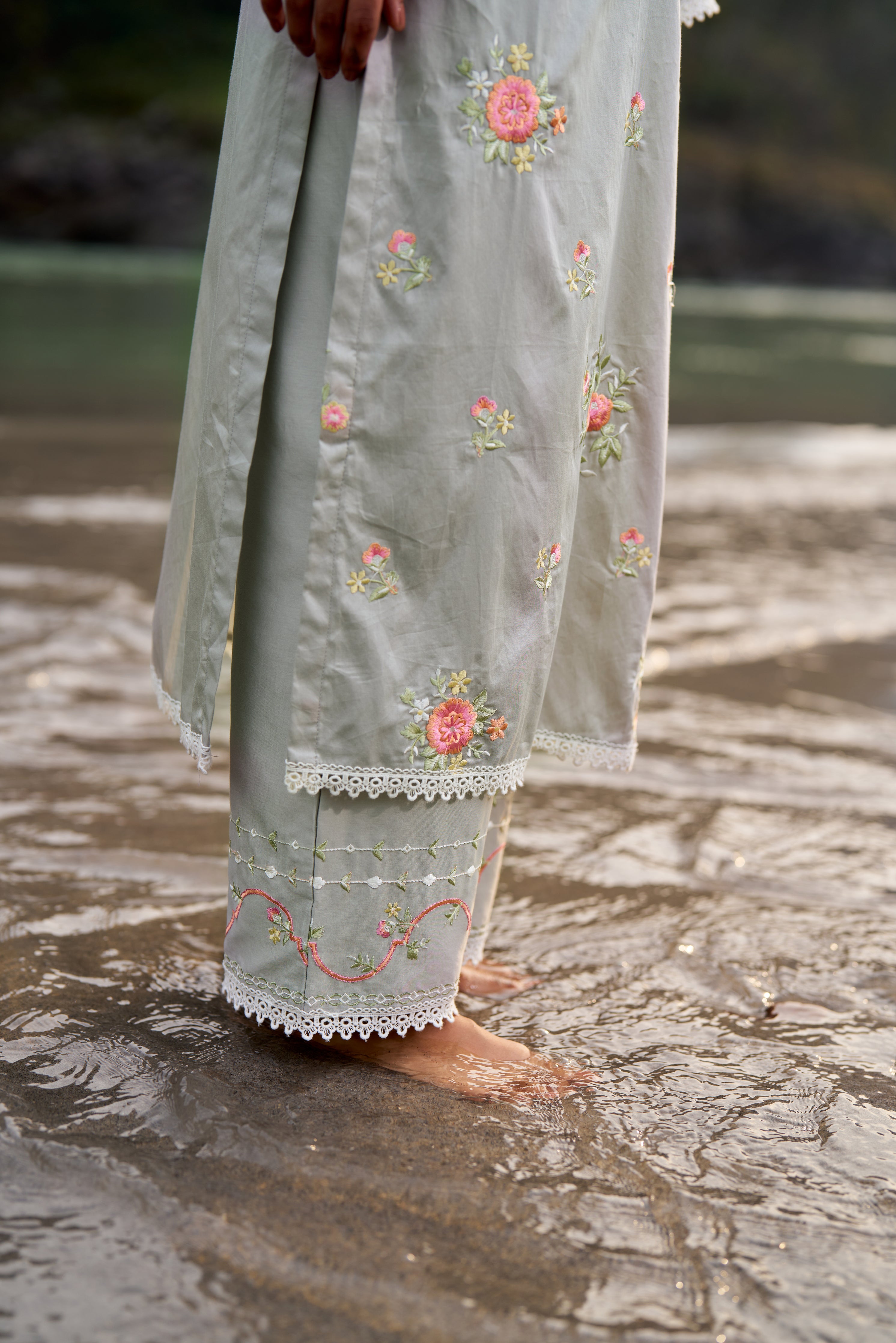 AFREEN - Grey Cotton Suit Set