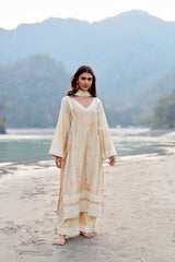 ROOHANI - Beige Cotton Suit Set