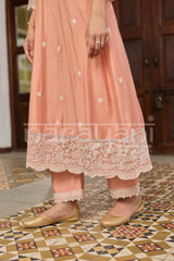 SURAI - Soft Saffron Chanderi A-line Suit Set
