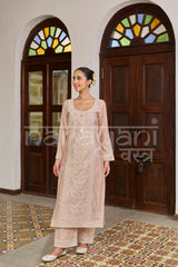 VIRA - Powder Peach Chanderi Suit Set