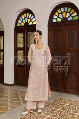 VIRA - Powder Peach Chanderi Suit Set