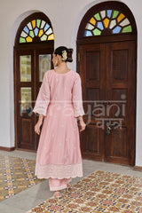 AAROHI - Blush Pink Chanderi A-line Suit Set