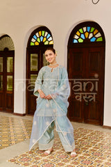 AAB - Ice Blue Chanderi Suit Set