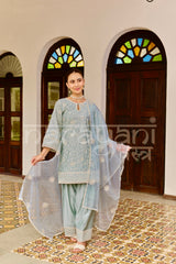 AAB - Ice Blue Chanderi Suit Set