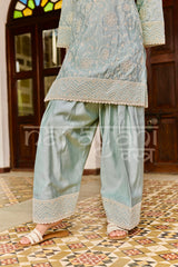 AAB - Ice Blue Chanderi Suit Set