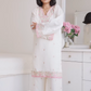Bhawna Lunthi in Moghra - Ivory White Chanderi Embroidered Suit Set.