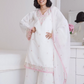Bhawna Lunthi in Moghra - Ivory White Chanderi Embroidered Suit Set.